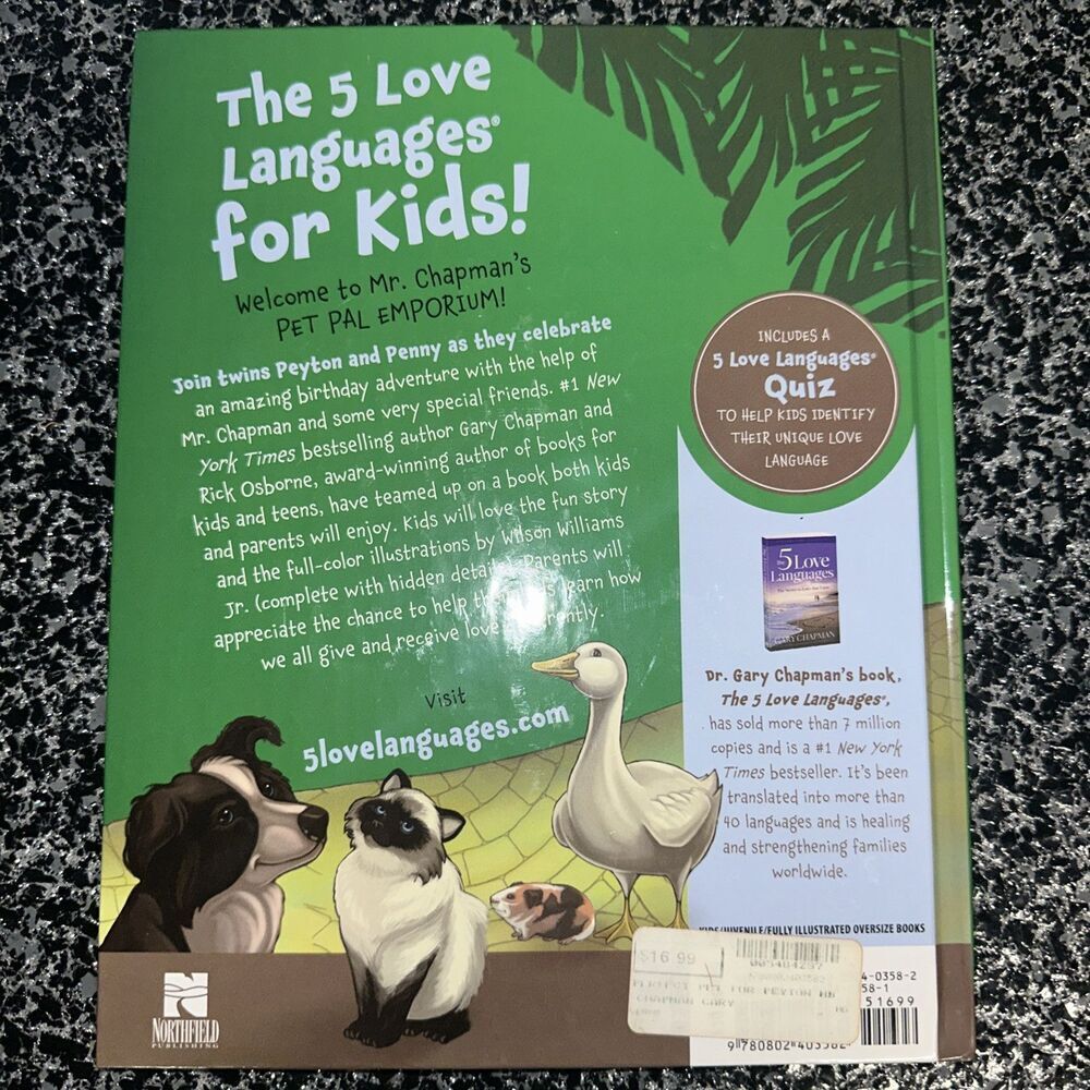 A Perfect Pet for Peyton Gary Chapman Book Children’s Toy Love Language Kids - Picture 2 of 3